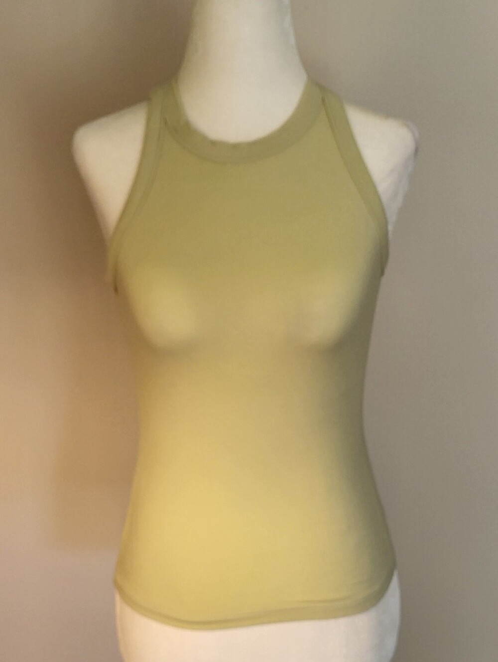 SKIMS Soft Lounge  High Neck Tank Top Light Chartruse Green Sz S